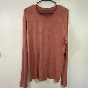 Lululemon Men’s Metal Vent Tech Long Sleeve Shirt Orange Peach Large Athletic